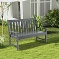 thumbnail image 1 of Costway Garden Bench All-Weather HDPE 2-Person Outdoor Bench for Front Porch Backyard, 1 of 9