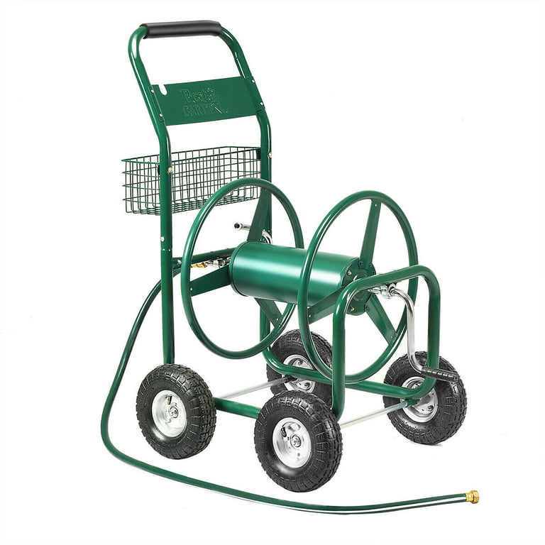 Costway Garden Water Hose Reel Cart 300FT Outdoor Heavy Duty Yard Planting  W/Basket 