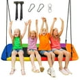 thumbnail image 1 of Goplus 700lb Giant 60'' Platform Tree Swing Outdoor w/ 2 Hanging Straps Colorful, 1 of 9
