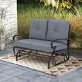 thumbnail image 1 of Costway Glider Outdoor Patio Rocking Bench Loveseat Cushioned Seat Steel Frame Grey, 1 of 7