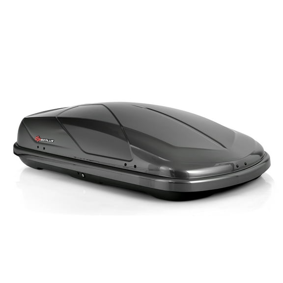 Goplus 14 Cubic Feet Cargo Box Dual-Sided Opening Rooftop Carrier Heavy Duty Grey