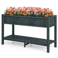 thumbnail image 1 of Costway HIPS Raised Garden Bed Poly Wood Elevated Planter Box with Legs, Storage Shelf Black, 1 of 10