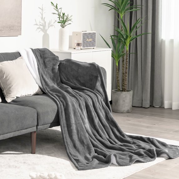 Costway Heated Blanket Throw w/5 Heating Levels 10 Hours Auto-Off 84'' x 62''