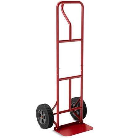 Costway Heavy Duty Hand Truck 660lbs Capacity Trolley Cart with  Foldable Nose Plate Red