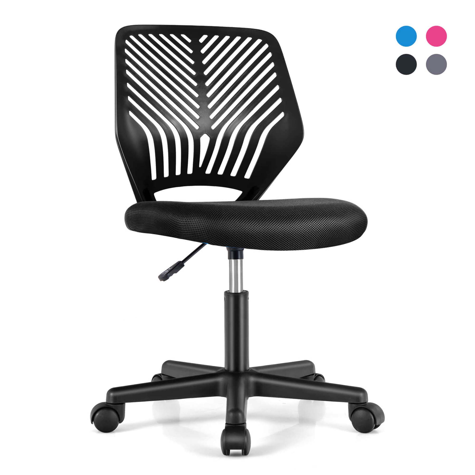 Adjustable Black Mesh Ergonomic Kids Desk Chair with Casters