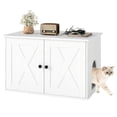 thumbnail image 1 of Costway Hidden Cat Litter Box Enclosure Furniture with Divider for Living Room Bedroom White, 1 of 11