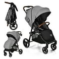 thumbnail image 1 of Costway High Landscape Baby Stroller Pushchair with Expandable & Footmuff Canopy 20 lbs 0-3 Years Gray, 1 of 10