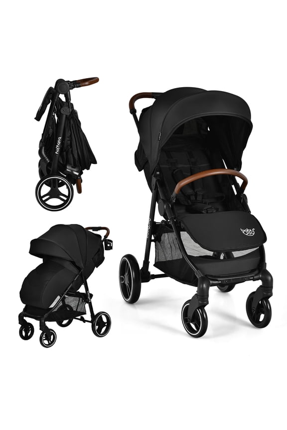 High Landscape Baby Stroller Pushchair with Expandable & Footmuff Canopy 20 lbs 0-3 Years Black