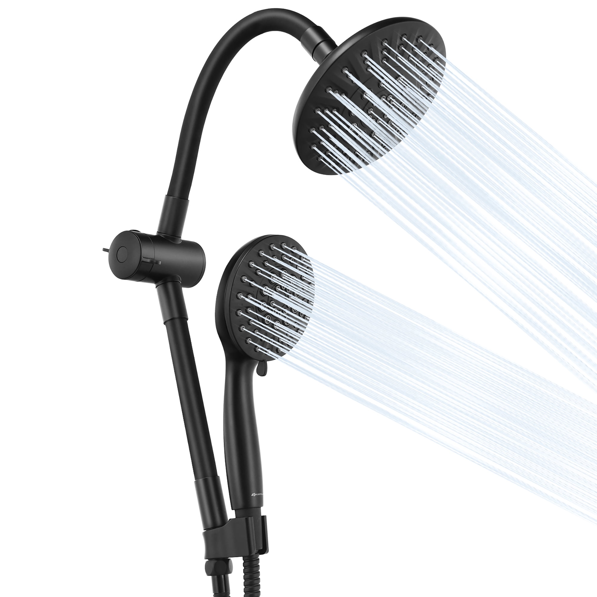 Costway High Pressure Shower Head Combo Handheld Shower Head & Rainfall Showerhead Black