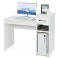 thumbnail image 1 of Costway Home Office Computer Desk White Study Desk Laptop Table with Drawer & Storage Shelf, 1 of 10