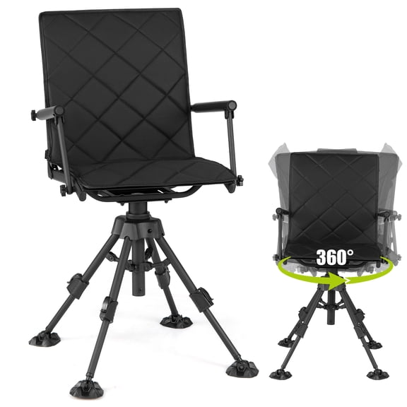 Costway Hunting Chair, 360 Silent Swivel Hunting Seat with 5-Level Adjustable Height