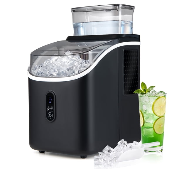 Costway Ice Cube Maker Countertop, 2 Ways to Add Water with External Tank, 34Lbs/Day
