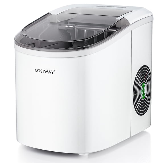 Costway Ice Maker Machine 2.2 L Water Tank 27 lbs Capacity Automatic Ice Maker, White