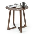 thumbnail image 1 of Costway Includes Hardware Rubber Wood Round End Table, Brown, 1 of 12