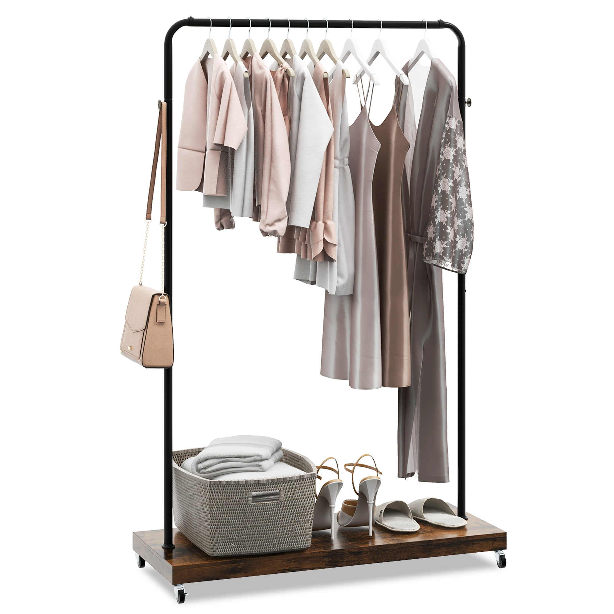 Industrial rolling clothes rack sale
