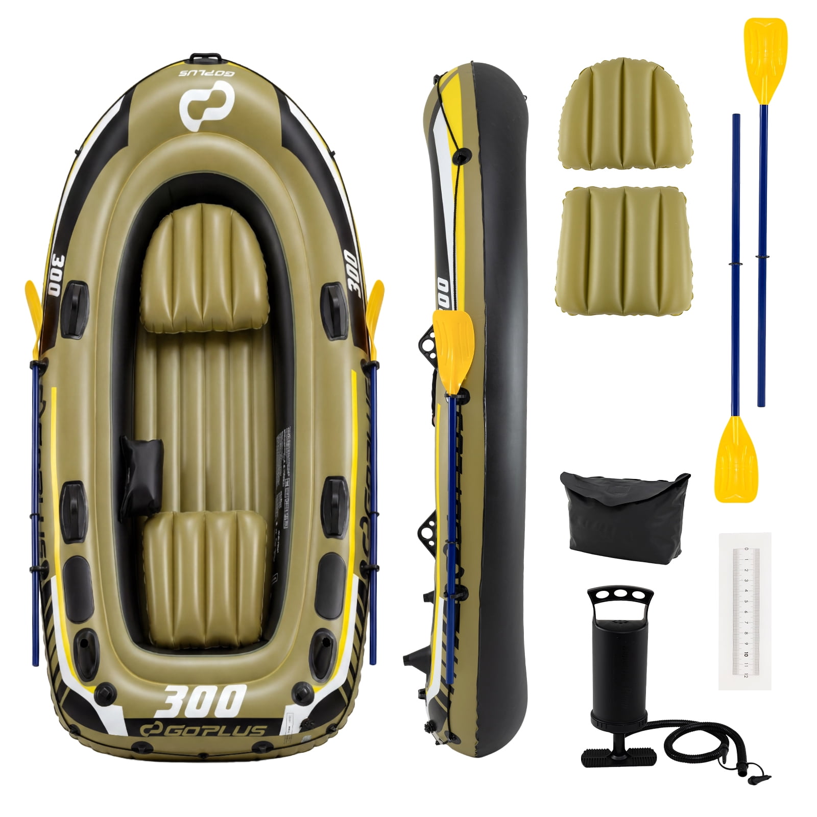 Walmart Raft Costway Inflatable Boat Fishing Raft Set for 2 Adult &1 Kid Heavy-Duty ...