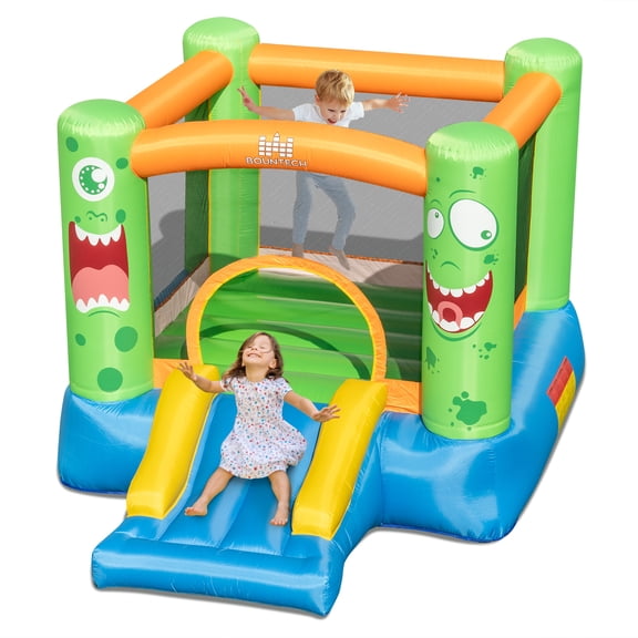 Costway Inflatable Bounce House Jumper Castle Kids Playhouse w/ Basketball Hoop & Slide