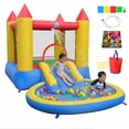 thumbnail image 1 of Costway Inflatable Bounce House with Bouncy Area Water Slide Splash Pool & Ball Pit without Blower, 1 of 10