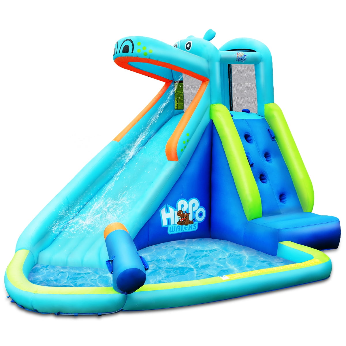 Costway Outdoor Water Park Bouncer, Inflatable Kids Hippo