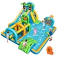 thumbnail image 1 of Costway Inflatable Water Park with Climbing Wall Basketball Rim Target Game & 750W Blower, 1 of 9