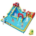 thumbnail image 1 of Costway Inflatable Water Park with Climbing Wall Boxing Post Basketball Rim 735W Blower, 1 of 9