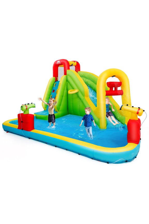 Inflatable Water Slide Kids Splash Pool Bounce House without Blower