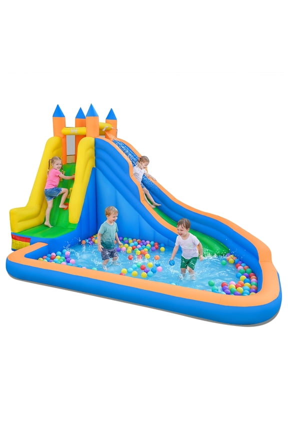 Inflatable Water Slide Mighty Bounce House Castle Splash Pool without Blower