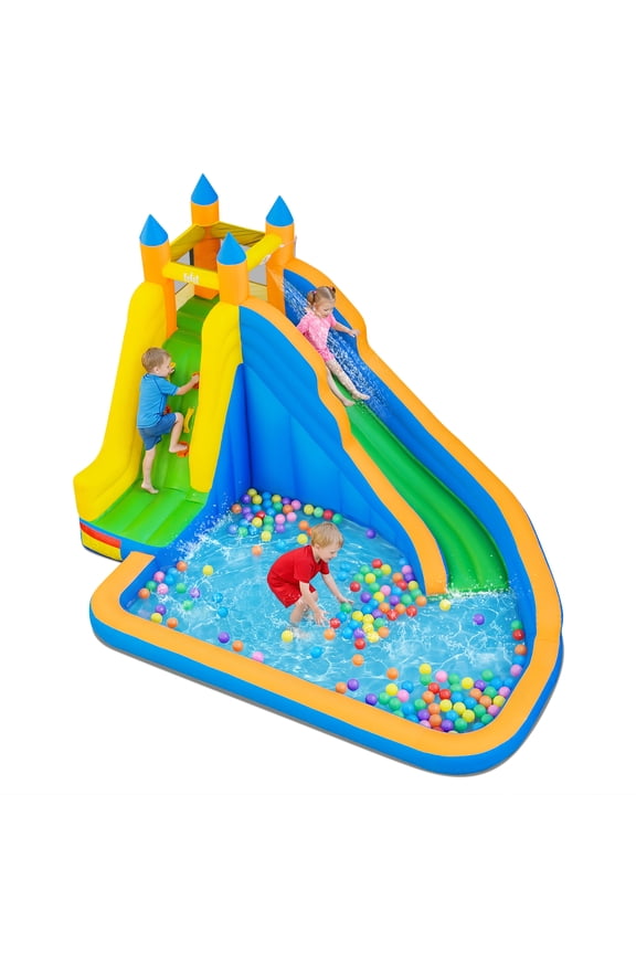 Inflatable Water Slide Mighty Bounce House Castle Splash Pool without Blower