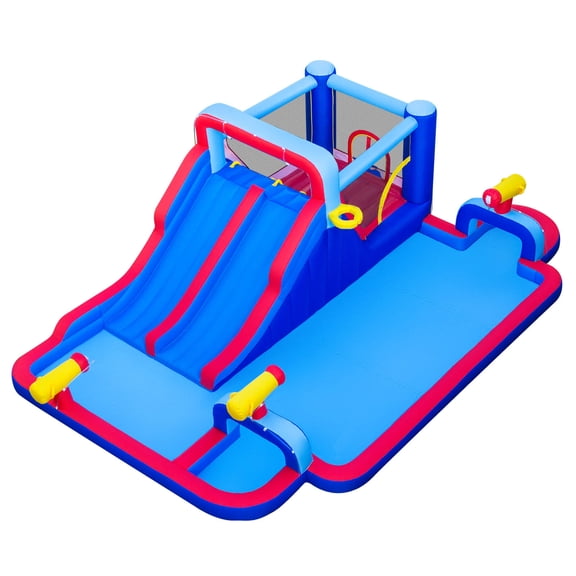 Costway Inflatable Water Slide Park Kids Bounce House Splash Pool without Blower