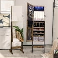 thumbnail image 1 of Costway Jewelry Cabinet Armoire Full Length Frameless Mirror Lockable with Lights Rustic Brown, 1 of 10