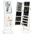 thumbnail image 1 of Costway Jewelry Cabinet Stand Mirror Armoire Lockable Organizer Large Storage Box White, 1 of 12
