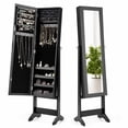 thumbnail image 1 of Costway Jewelry Mirrored Cabinet Armoire Organizer Storage Box w/ Stand Christmas Gift, 1 of 10