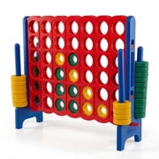 Costway Jumbo 4-to-Score 4 in A Row Board Game Set Outdoor Indoor Kids Adults Family Fun Blue + Red