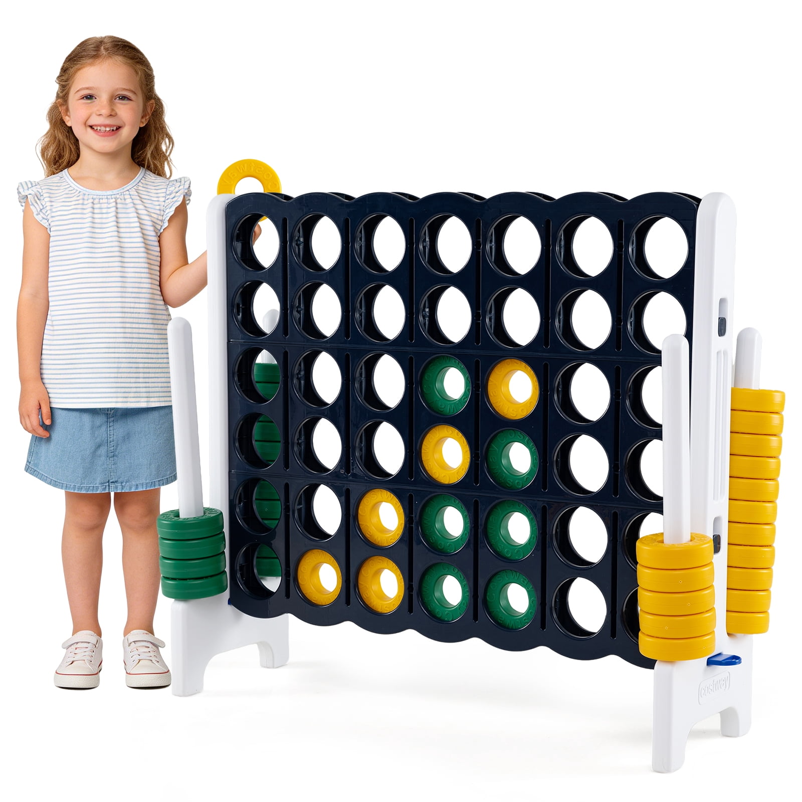 Costway Jumbo 4-to-Score 4 in A Row Giant Game Set Outdoor Indoor Kids Adults Family Fun