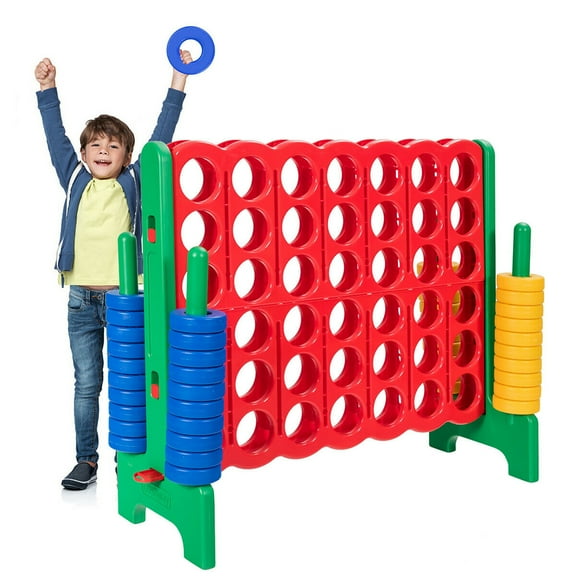 Costway Jumbo 4-to-Score 4 in A Row Game Set for Family Red+Green