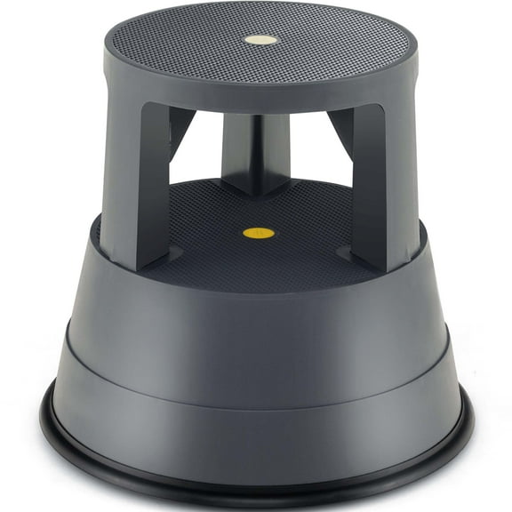 Costway Kick Stool Rolling Step Stool W/ Non-Slip Rubber Platform 330LBS Capacity Gray Backless