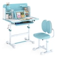 thumbnail image 1 of Costway Kid’s Study Desk & Chair Set with Tilt Desktop, Pen Holder & Tray, Reading Stand Navy, 1 of 10