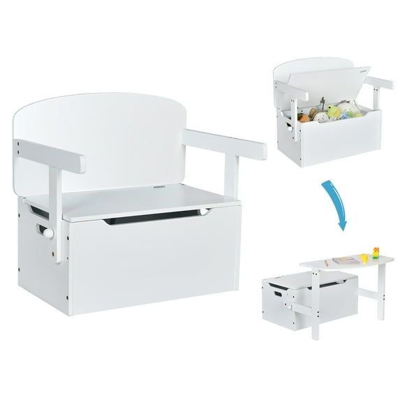 Costway Kids 3-in-1 Convertible Activity Table and Chair Set, White