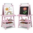 thumbnail image 1 of Costway Kids Art Easel Double Sided Chalkboard Magnetic Whiteboard with Storage Tray Pink, 1 of 10