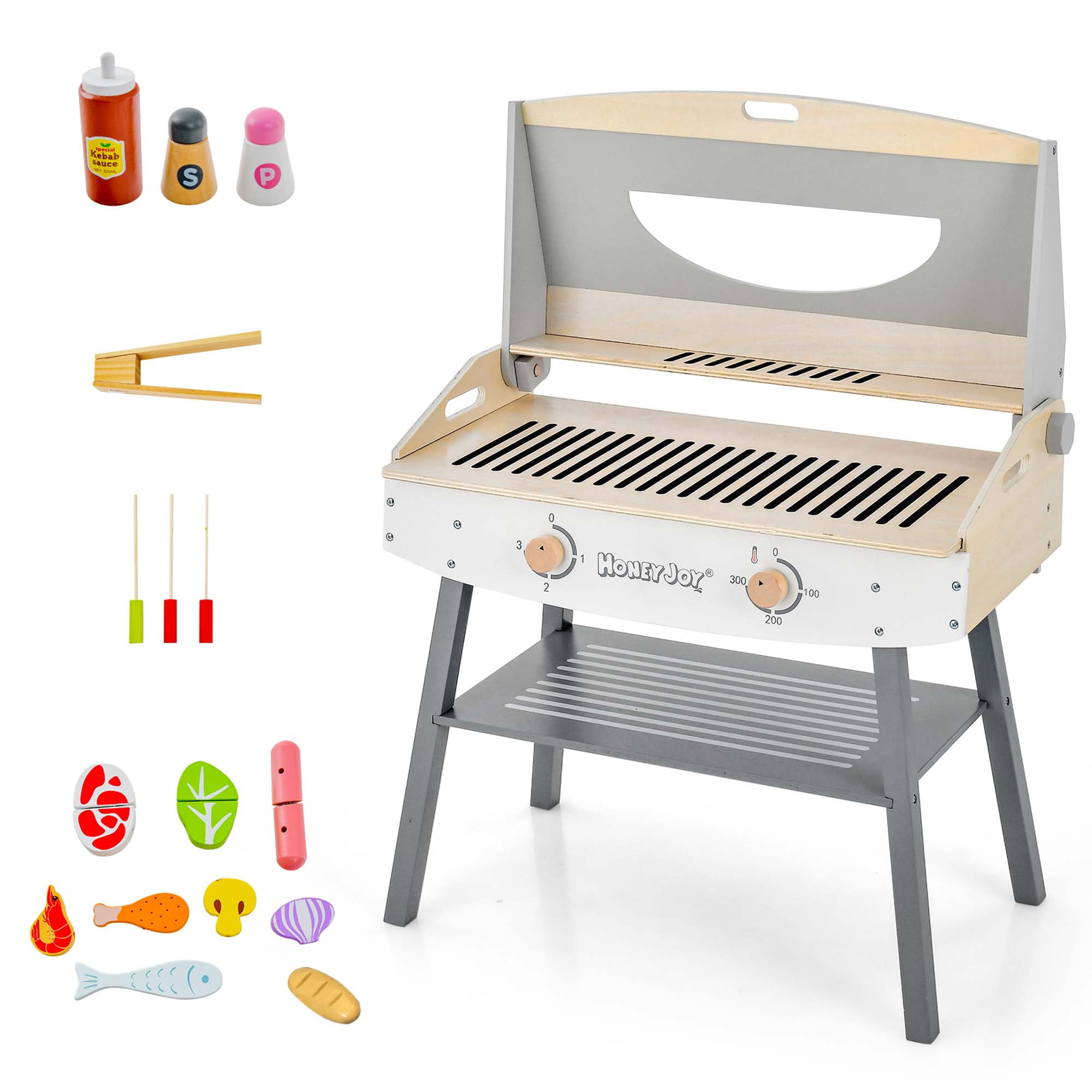 Bass Pro Shops Wooden Barbecue Grill Set for Kids