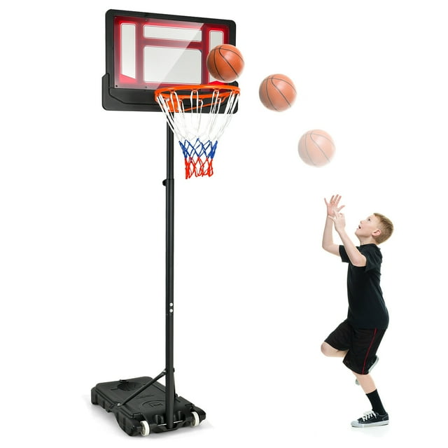 Costway Kids Indoor Goals Basketball Hoop, Portable Backboard System with Adjustable Height
