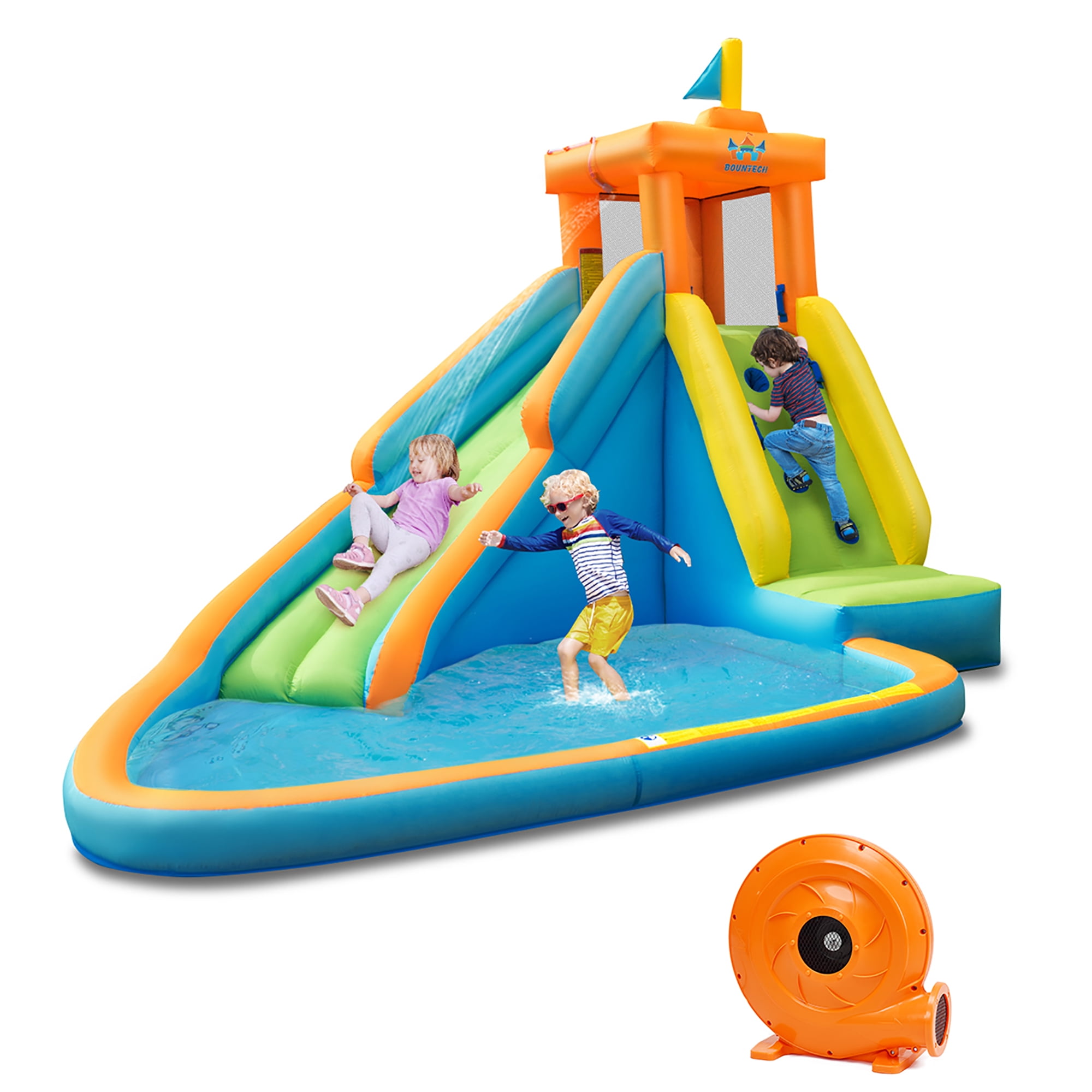 Costway Kids Bounce House Castle Splash Water Pool with 740W