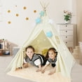 thumbnail image 1 of Costway Kids Canvas Play Tent Foldable Playhouse Toys for Indoor Outdoor, 1 of 9