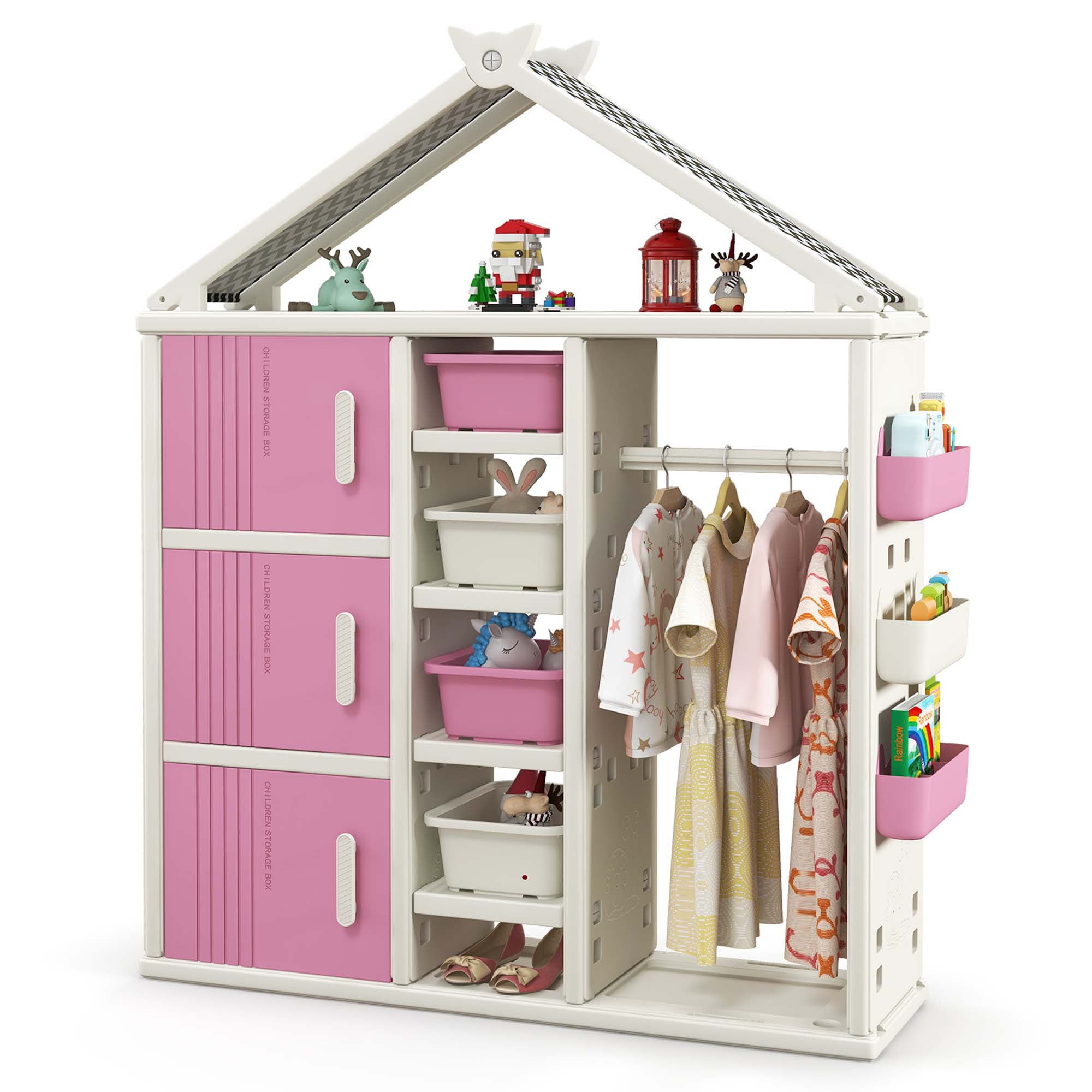 Costway Kids Bedroom Wardrobe Organizer, Clothes & Toys