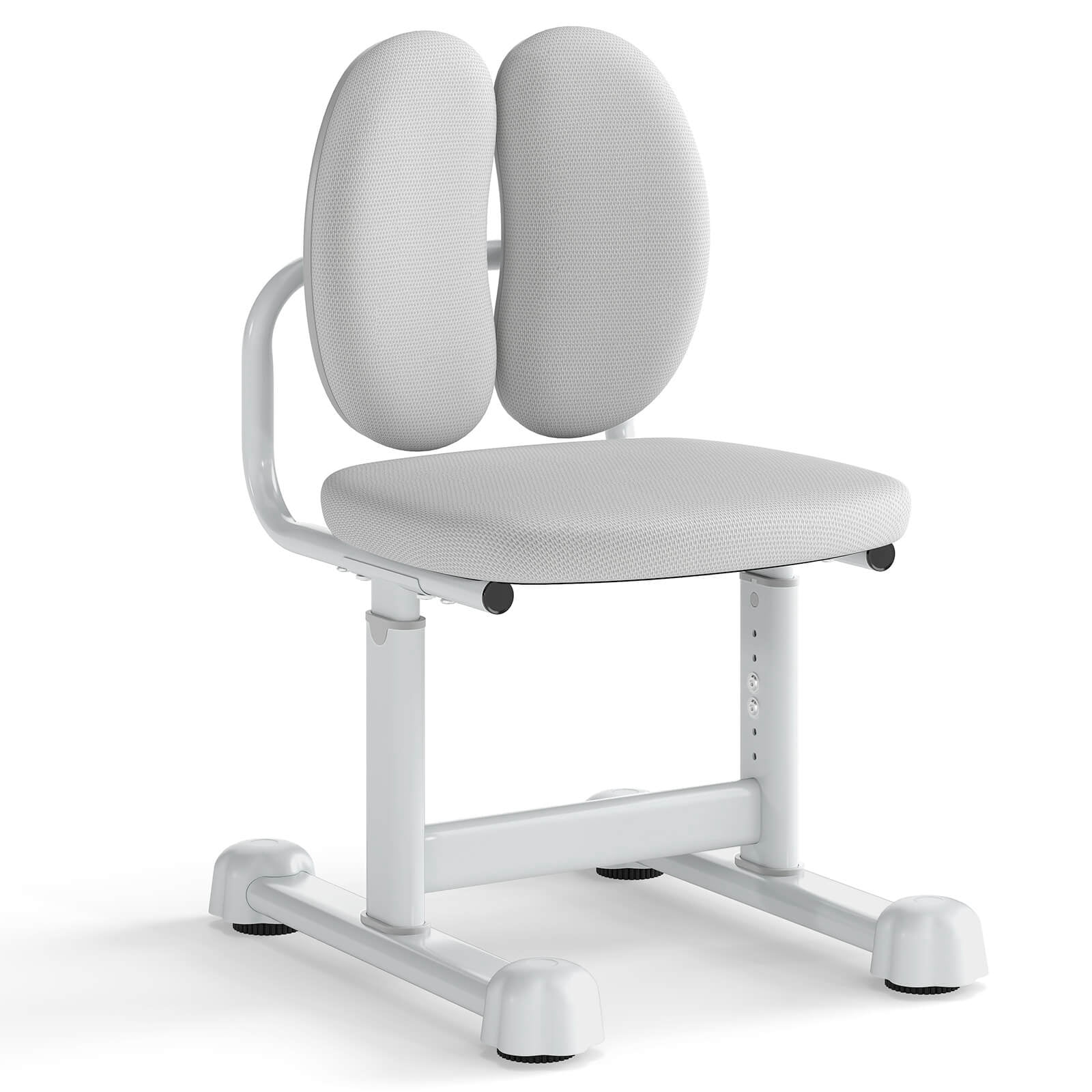 Costway Kids Desk Chair with Double Back Support Adjustable Height Upholstered Computer Chair Gray
