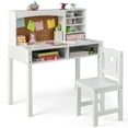 thumbnail image 1 of Costway Kids Desk and Chair Set Study Writing Workstation with Hutch & Bulletin Board White, 1 of 10