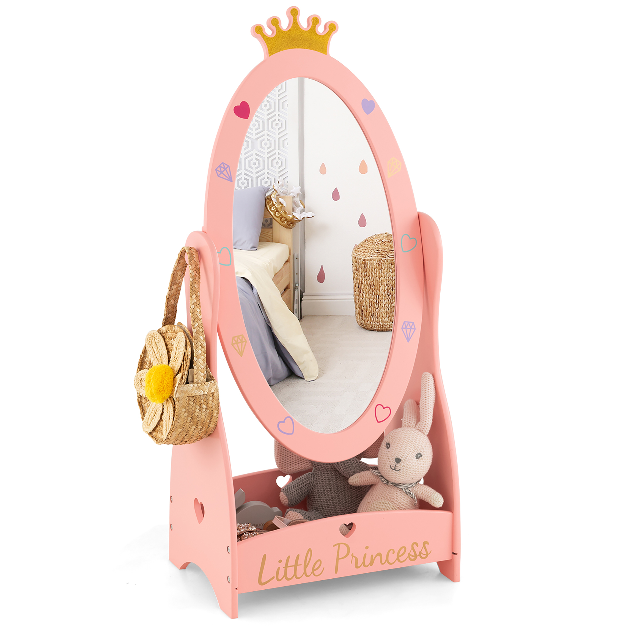 Costway Kids Full Length Mirror Free Standing 360 Dressing Wooden Princess Storage Pink: Should You Buy It?
