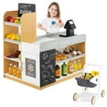 thumbnail image 1 of Costway Kids Grocery Store with Shopping Cart Cash Register Scanner Blackboards Toddlers, 1 of 9