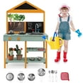 thumbnail image 1 of Costway Kids Kitchen Playset Outdoor Mud Kitchen with Root Viewer Planter Removable Sink, 1 of 10