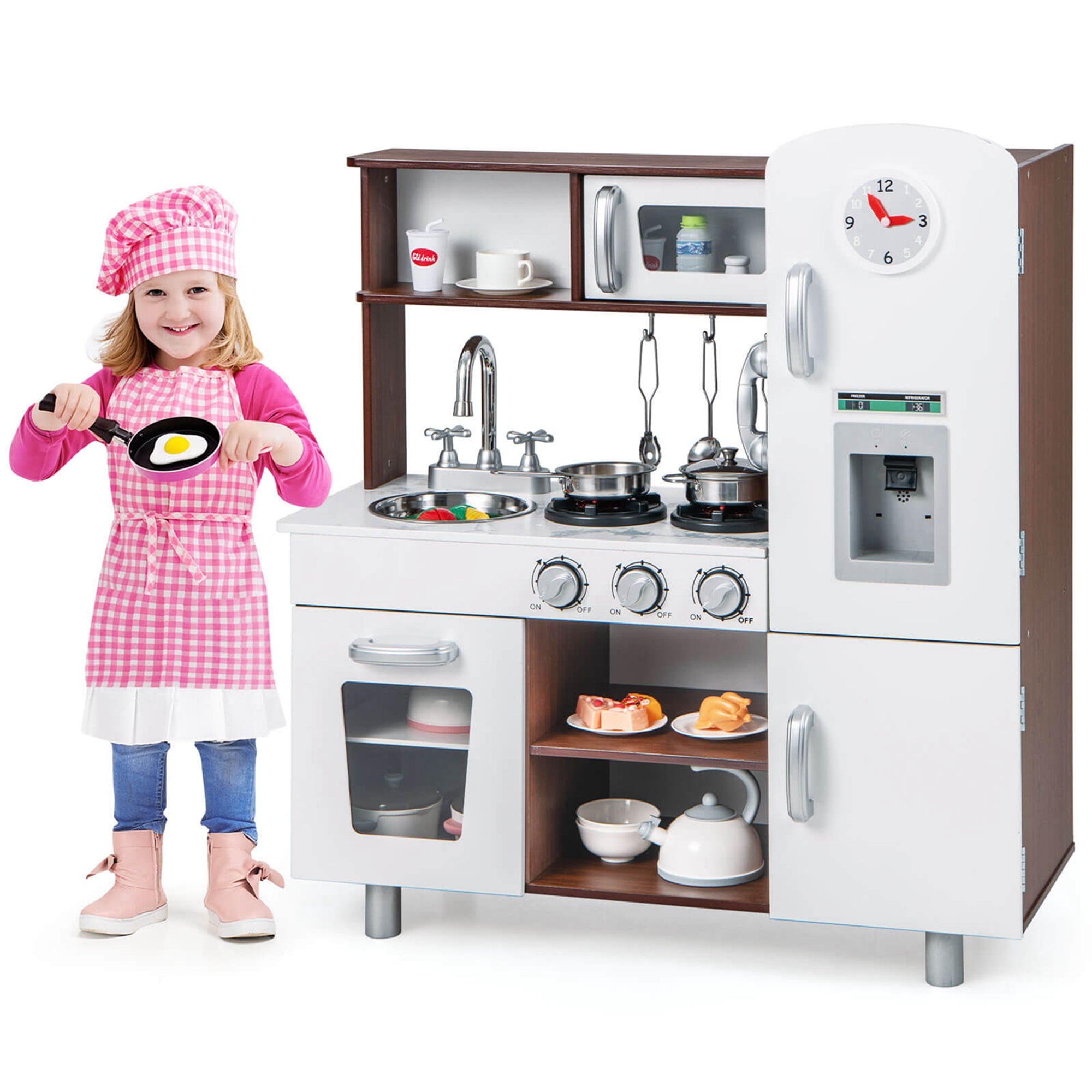 Costway Kids Kitchen Playset Pretend Play Kitchen Toy with Realistic